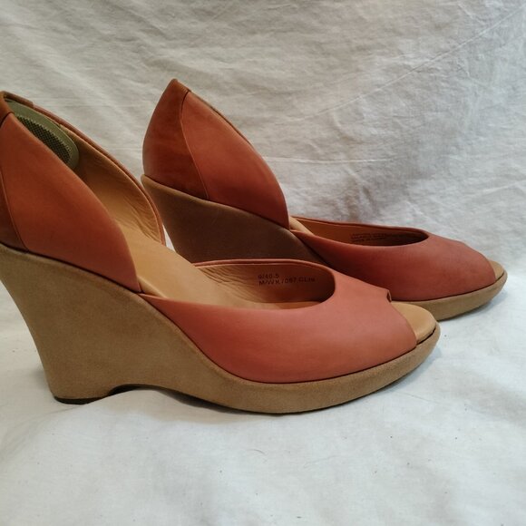 Kork Ease Liliana Aranchio Leather Wedge Peep-Toe Heels - Picture 8 of 12